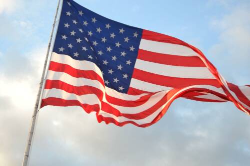 waving United State flag